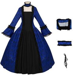 Rococò 18° Secolo Abito da cocktail Vestito Costume Cosplay Signora Geometrico Abito da ballo Costume Per donna Reale Halloween Carnevale Mascherata Balli di fine anno Festa / Sera Carnevale di