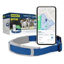 Guardian GPS + Tracking Dog Fence Collar, One Size Fits All, Grey / Blue