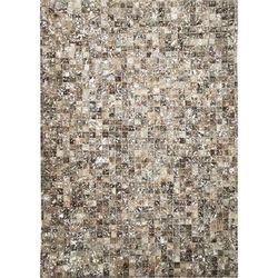 Tappeto in pelle riciclatacon riflessi argento marrone 160x230