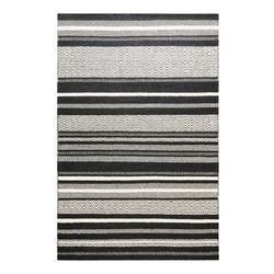 Tappeto intessuto a mano 100% lana naturale bianco e nero 130x190