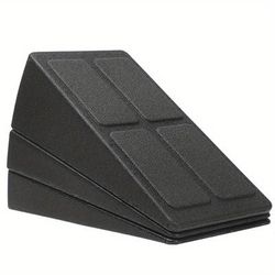 TEMU Black Epp Stretching Board - Adjustable Calf Stretcher, Heel & Deep Squat Foot Pad For Fitness Training, Polypropylene Material, For Balance & Strength, Workout Accessories
