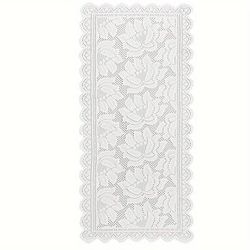TEMU Modern Simple White Lace Table Runner - Nordic Style Dining Table Decorative Cover For Coffee Table And Tv Cabinet - Kitchen And Dining Room Tablecloth