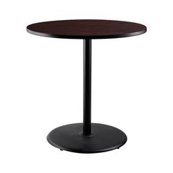 National Public Seating CT13636RBPBTMMY 36" Round Bar Height Table - Mahogany Laminate Top, Steel Base