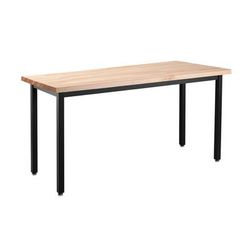 National Public Seating HDT7-3072B Rectangular Activity Table - 72"L x 30"W, Butcherblock Top, Beige, White