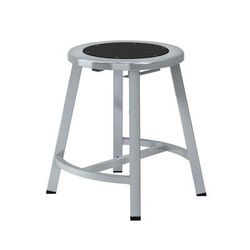 National Public Seating TTSG18-S10 Round Backless Stool w/ Black Steel Seat, Gray