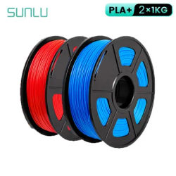 SUNLU 2Roll PLA Plus/Clear Filament 1.75mm +/- 0.02 mm 1kg Spool (2.2lbs) Neatly Arranged No Knot Filament Fit Most FDM Printer