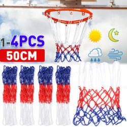 1-4PCS Standard Basketball Net Durable Nylon Thick Thread Three Color Universal Basketball Net Mesh Replacement Basketball Acces