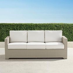 Small Palermo Sofa with Cushions in Dove Wicker - Standard, Mainstreet Dune - Frontgate