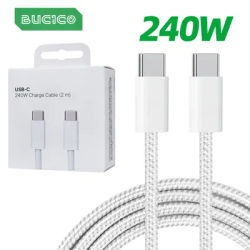 Câble de chargeur USB C à C 240W, câble PD tressé de charge rapide de Type C pour lPhone série 15 16 lPad Air Pro MacBook Pro Huawei DELL