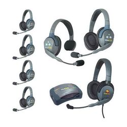 Eartec HUB715MXD UltraLITE 7-Person HUB Intercom System with Max 4G Double Headset HUB715MXD