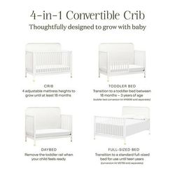 Namesake Brimsley Tambour 4-in-1 Convertible Crib - Warm White