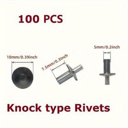 TEMU Pack Round Head Aluminum Alloy Expanding Rivets, Hammer-in Style Push-in Rivets With Aluminum Exterior Finish