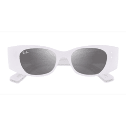 Unisex s rectangle Shiny White Eco Friendly,Plastic Prescription sunglasses - Eyebuydirect s Ray-Ban RB4427 Kat