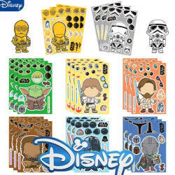 Autocollant Puzzle Disney Star Wars, 8 pièces, jouets de dessin animé pour faire un visage, pour