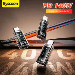 140W USB C To Type C Adapter Lightning Output Digital Display Fully Transparent Adapter For iPhone Tablet Laptop OTG Connector