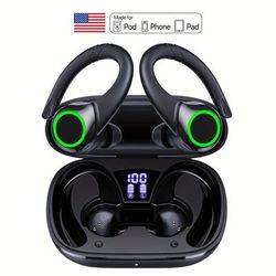 Wireless Earbuds 64 Hrs Playback 400mah Charging Case Sports Earphone Wireless With Led Display In-ear Headphones Built-in Mic For Running/working