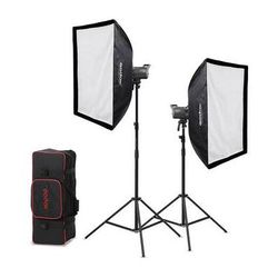 Godox Litemons LA150Bi Bi-Color LED 2-Light Kit with Stands and Softboxes LA150BI KIT