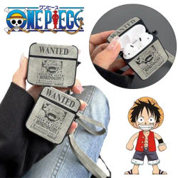 Custodia per auricolari One Piece Rufy per Airpods 1 2 3 Pro Auricolare Bluetooth senza fili Custodia protettiva Ciondolo in pelle PU per Airpods 3