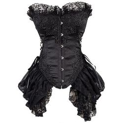 Vintage Rococò Punk Gotico Corsetto Overbust Bustino Guaina modellante Pirata Pizzo Costume Per donna Fantasia Halloween Carnevale San Valentino Balli di fine anno Festa / Sera Adulti Reggiseni