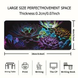 TEMU 1pc Succulent Plant Mouse Pad, Gaming Mouse Pad, Natural Non-slip Rubber Base, Waterproof Gamer Keyboard Pad, Designed For Gamer Office And Home Mouse Pad