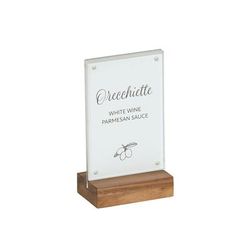 Cal-Mil 23185-46-78 Tabletop Menu Card Holder - 4" x 6 1/2", Acrylic/Walnut, Brown