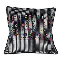 Solola Symbols,'Black and White Striped Cushion Cover'