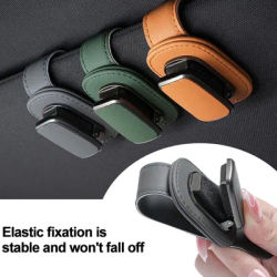 Clip per riporre occhiali per auto Visiera parasole Porta occhiali da sole Pelle super fibra per accessori interni auto Porta occhiali per auto