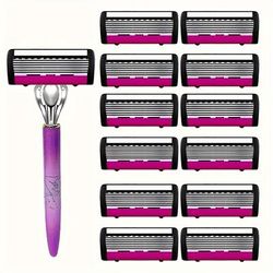 TEMU Women's 6-layer Stainless Steel Blade Razor For Smooth, - Non-electric, Unscented, Ideal For Leg Hair Removal, Personal Care Essential