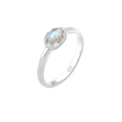 Elli - Vintage Look Basic con Gemma di Labradorite in argento sterling 925 Anelli 1 pieces female