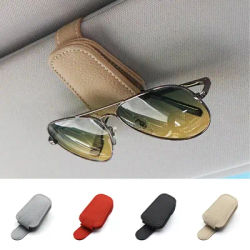 Clip per occhiali per visiera parasole per auto multifunzione Clip per occhiali in pelle Clip per occhiali da sole magnetici Gancio per accessori interni universali