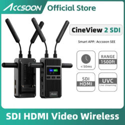 ACCSOON CineView 2 SDI Wireless Video Transmission Transmitter HDMI 1500FT Range UVC Livestreaming 0.05s Latency Color LED