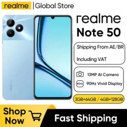 realme Note 50 6.74'' Large Display Screen Powerful 8-Core Phone 13MP AI Camera IP54 Waterproof 4890mAh