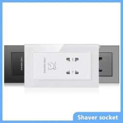 146 UK standard Hotels Shaver Socket,Wall Bathroom beard knife Panel,Beard Shaving Charge outlet Glass Plastic Stainless steel