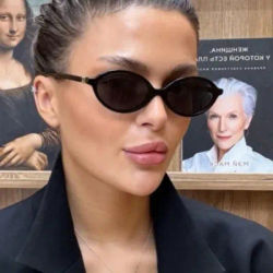 Trendy Retro Small Oval Women Sunglasses Fashion Round Steampunk Women's Sunglasses Shades Fashion Ladies Shades Oculos UV400