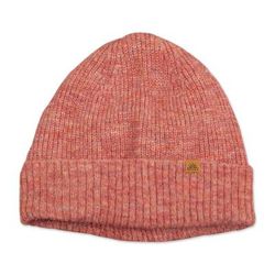Coral Chic,'Knit Ribbed Baby Alpaca and Wool Blend Beanie Hat in Coral'