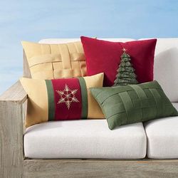 Peaceful Pine Indoor/Outdoor Pillow by Elaine Smith - Wheat Nieve, 12" x 20" Lumbar Wheat Nieve - Frontgate