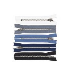 buttinette fermetures à glissière métalliques, 5 pièces, non séparables
