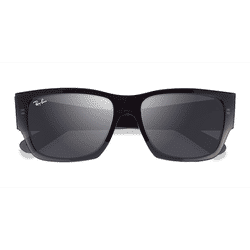 Unisex s square Clear Dark Gray Plastic Prescription sunglasses - Eyebuydirect s Ray-Ban RB0947S Carlos