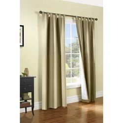 Wide Width Weathermate Room Darkening Tab Top Curtain Panel Pair by Thermalogic in Khaki (Size 80" W 84" L)