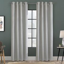 Wide Width Shadow Blackout Grommet Curtain Panel by Thermaplus in Oyster (Size 52" W 95" L)