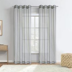 Wide Width Luna Light Filtering Grommet Curtain Panel by Habitat™ in Grey (Size 52" W 108"L)