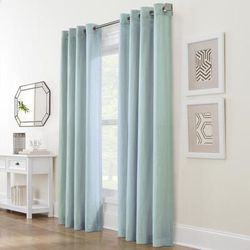 Wide Width Harmony Light Filtering Grommet Curtain Panel by Habitat™ in Sky Blue (Size 52" W 63" L)
