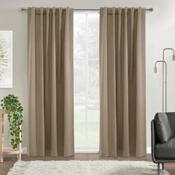 Wide Width Mulberry Light Filtering Dual Header Curtain Panel by Habitat™ in Blush (Size 54" W 84" L)