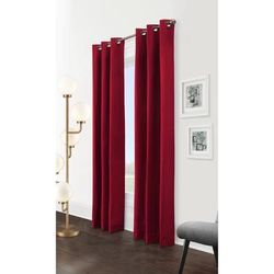Wide Width Weathermate Room Darkening Grommet Curtain Panel Pair by Thermalogic in Burgundy (Size 40" W 63" L)