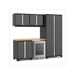 NewAge Garage Cabinets PRO Series Grey 6-Piece Set with Bamboo Top