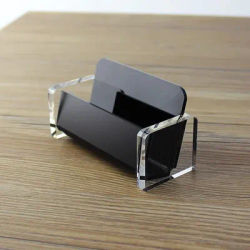 Acrylic Business Card Holder Creative Desktop Name Card Storage Card Display Stand Fits 50-70 Business Cards Office Supplies