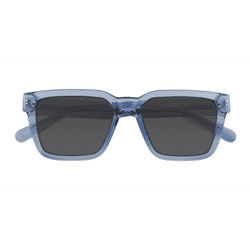Unisex s square Clear Blue Plastic Prescription sunglasses - Eyebuydirect s Zoink