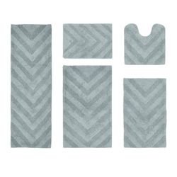 Hugo Collection 100% Cotton 5 Piece (17" X 24" | 20" X 20" | 21" X 34" | 24" X 40" | 20" X 60") Bath by Brylane Home in Blue