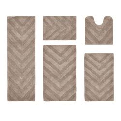 Hugo Collection 100% Cotton 5 Piece (17" X 24" | 20" X 20" | 21" X 34" | 24" X 40" | 20" X 60") Bath by Brylane Home in Sand