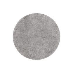 Micro Plush Collection 100% Polyester 30" Round Bath Rug by Brylane Home in Light Gray